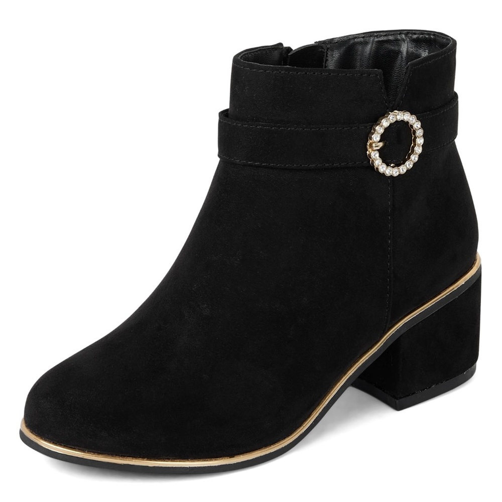 Girls Suede heel booties size 13, girls black boots